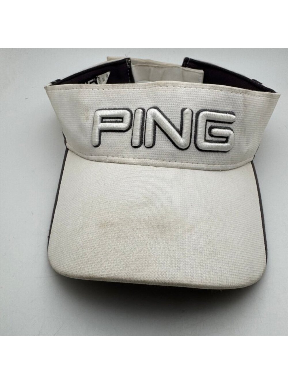 PING Golf Visor Hat White Black Adjustable One Size Sport Cap Men's
